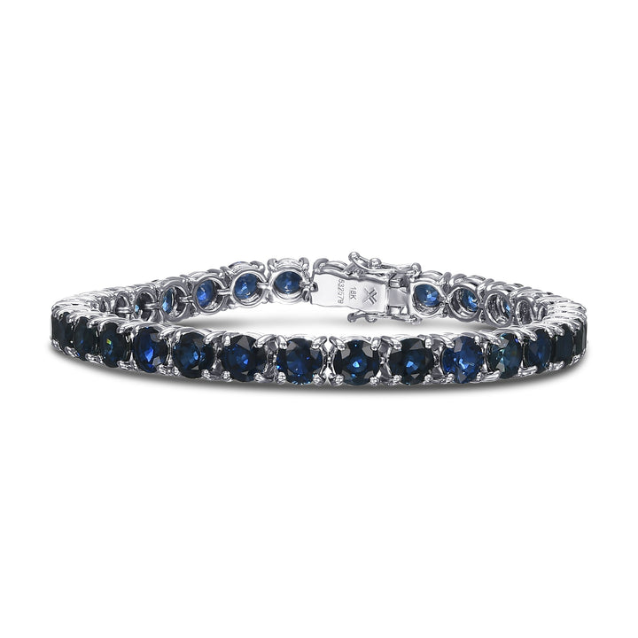 Leibish Classic Round Sapphire Tennis Bracelet