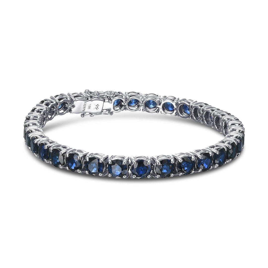Leibish Classic Round Sapphire Tennis Bracelet