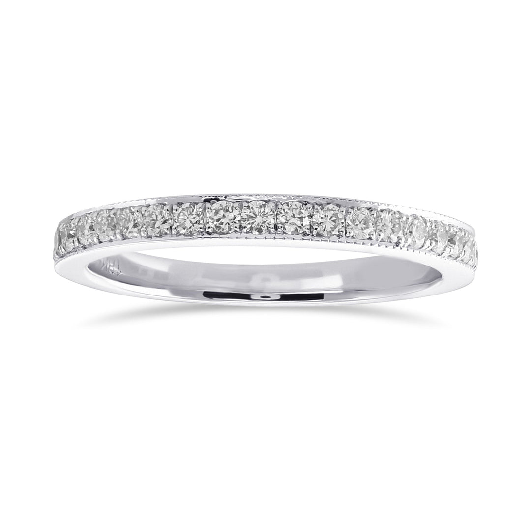 Leibish Diamond Half Eternity Wedding Ring