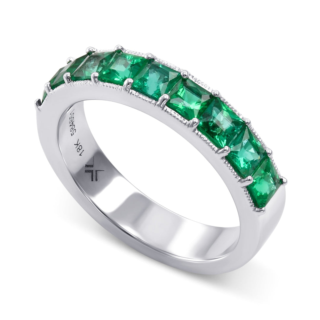 Leibish Emerald Princess Band Ring
