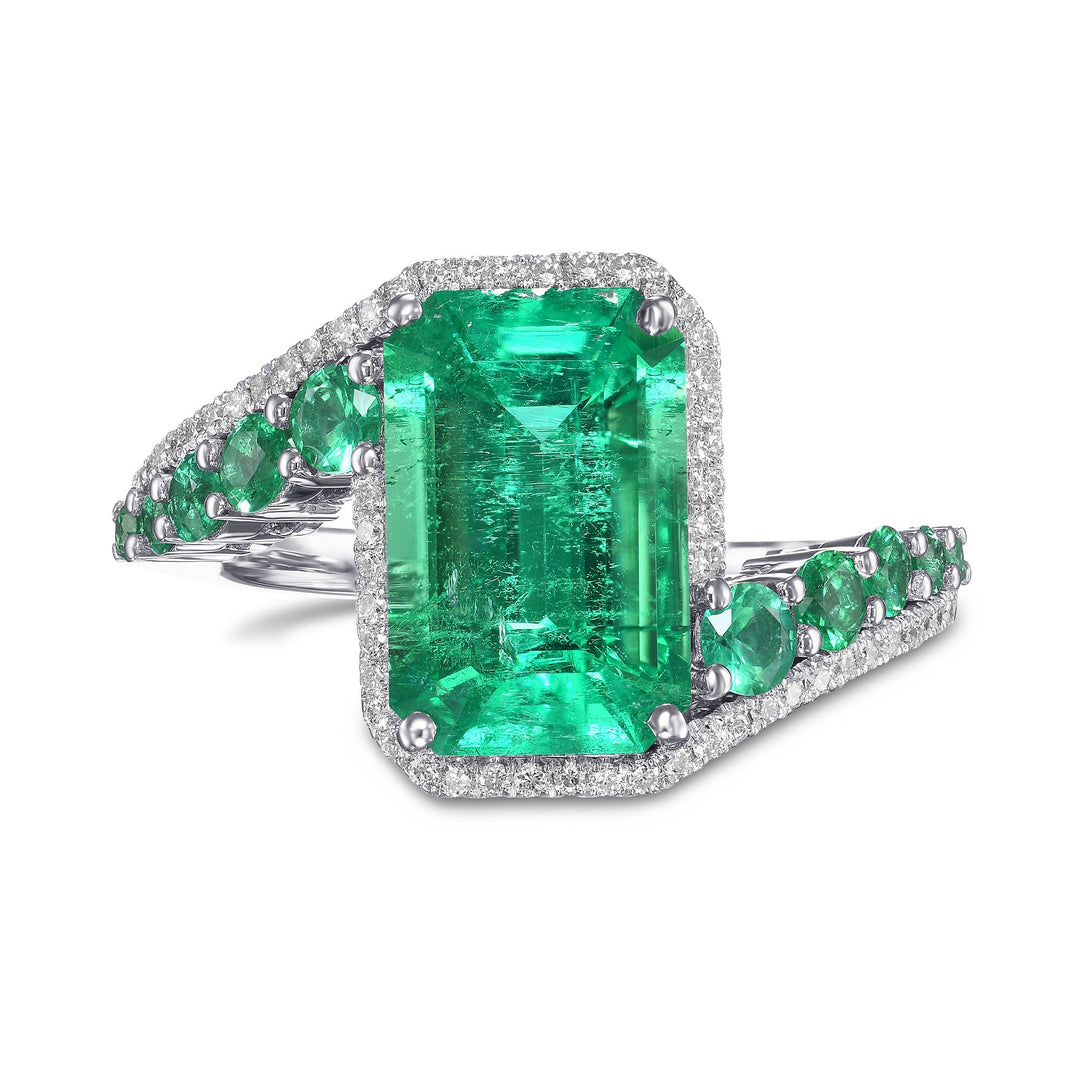 Leibish Couture Muzo Emerald and Diamond Ring